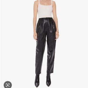 Mother Vegan Leather The Twisty Tie Bounce Hover Pants in Wax On, Wax Off
